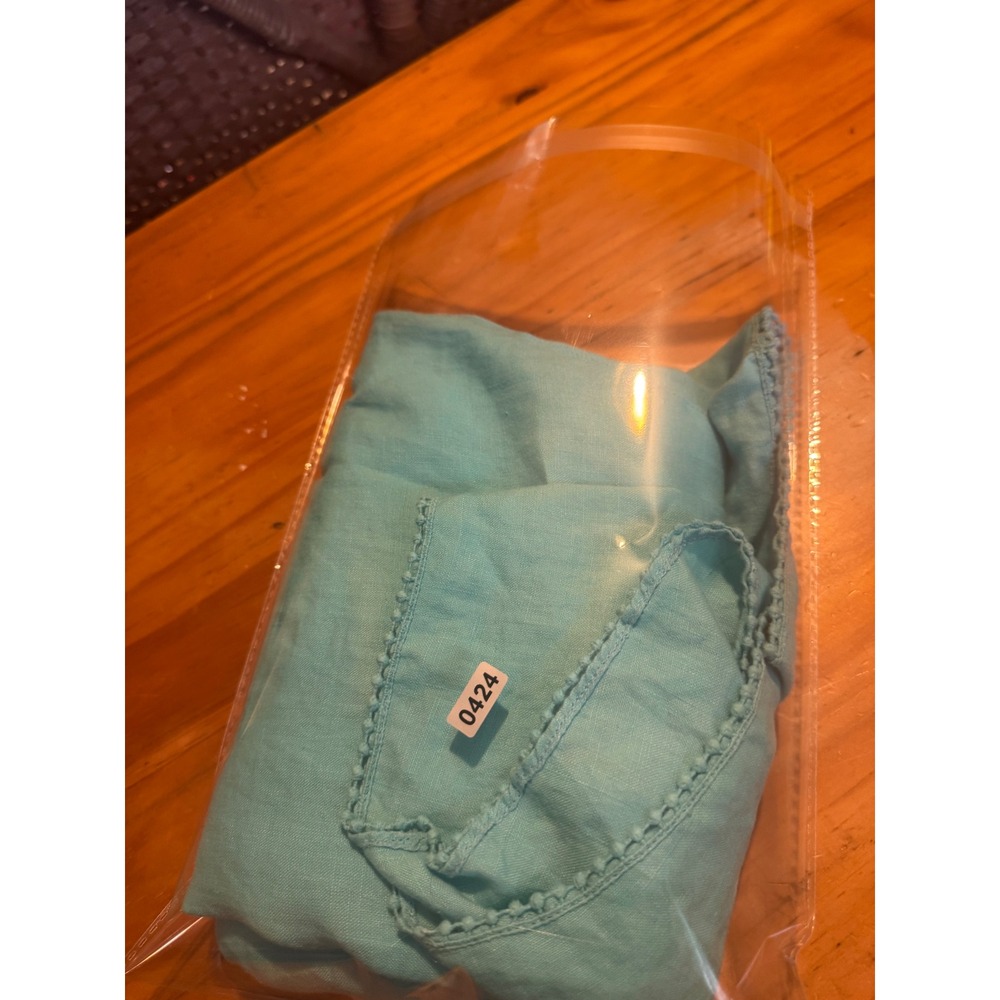 J.Jill Love Linen Sleeveless V-Neck High-Low Dress Turquoise Blue Womens Medium - Picture 9 of 9